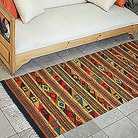 Featured review for Zapotec wool rug, Life in Oaxaca (2.5x10)