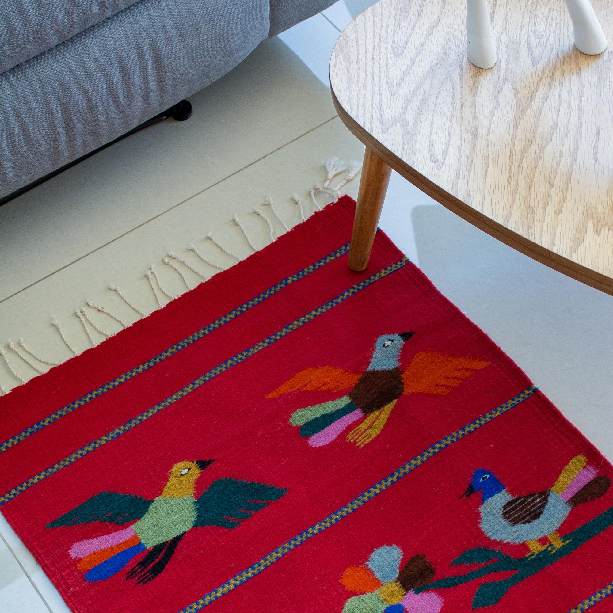Hand Made Wool Bird Theme Area Rug (2x3.5) Birds of Mexico NOVICA