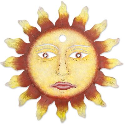 Steel wall art, 'Oaxaca Sun' - Steel wall art