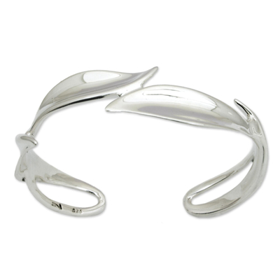Sterling silver cuff bracelet - Alliance | NOVICA