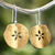 Gold plated dangle earrings, 'Fossil Flower' - Gold plated dangle earrings thumbail