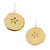 Gold plated dangle earrings, 'Fossil Flower' - Gold plated dangle earrings (image 2a) thumbail