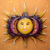 Steel wall art, 'Beloved Sun' - Hand Made Sun and Moon Steel Wall Art from Mexico