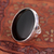 Obsidian large cocktail ring, 'New Moon over Taxco' - Outsized Mexican Fine Silver Cocktail Obsidian Ring thumbail