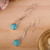 Turquoise drop earrings, 'Taxco Eclipse' - Turquoise drop earrings (image 2) thumbail