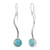 Turquoise drop earrings, 'Taxco Eclipse' - Turquoise drop earrings (image 2a) thumbail