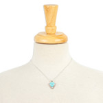 Turquoise pendant necklace, 'Pyramid of Friendship' - Modern Sterling Silver and Natural Turquoise Necklace