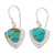 Turquoise dangle earrings, 'Pyramids of Friendship' - Unique Taxco Silver Turquoise Earrings (image 2a) thumbail