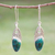 Chrysocolla dangle earrings, 'Peaceful Wisdoms' - Mexico Silver 950 Chrysocolla Dangle Earrings (image 2) thumbail