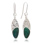 Chrysocolla dangle earrings, 'Peaceful Wisdoms' - Mexico Silver 950 Chrysocolla Dangle Earrings