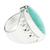 Turquoise cocktail ring, 'Taxco Moon' - Unique Taxco Silver Cocktail Natural Turquoise Ring (image 2b) thumbail