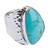 Anillo cóctel turquesa - Único anillo de turquesa natural de cóctel de plata de taxco