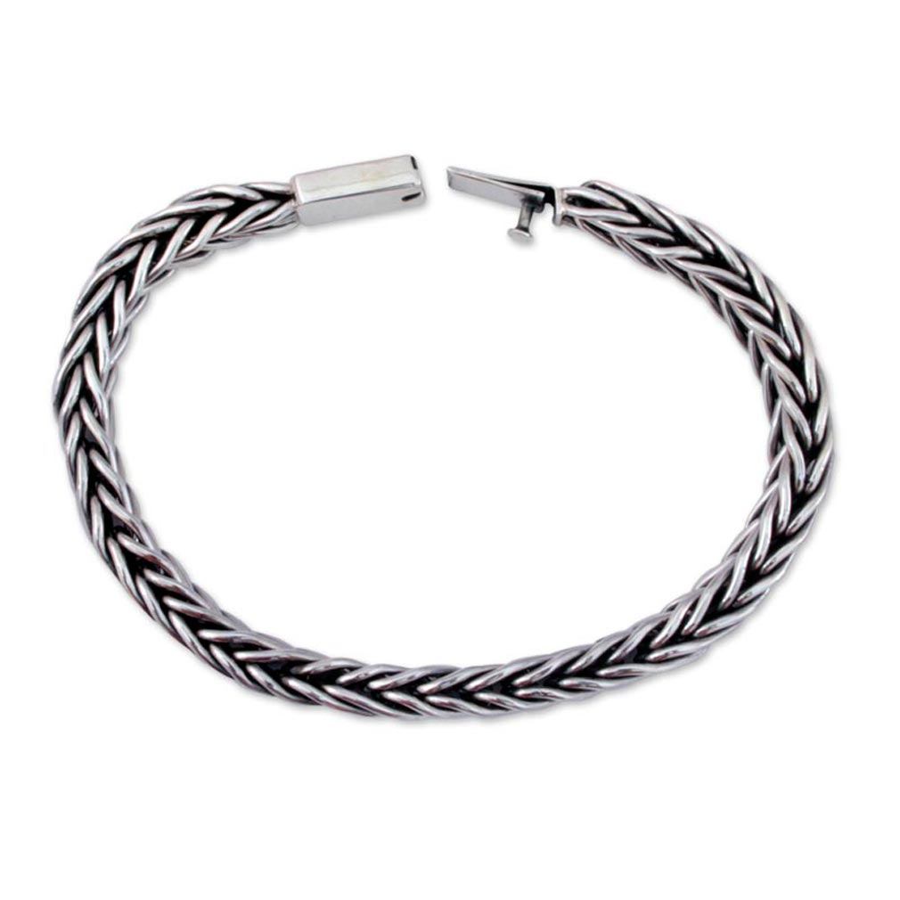 UNICEF Market | Men's sterling silver bracelet - Braids