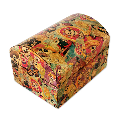 Decoupage chest, 'Happy Catrina' - Day of the Dead Decorative Box