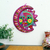 Ceramic wall adornment, 'Magical Eclipse' - Fair Trade Sun and Moon Ceramic Wall Art