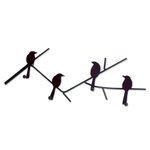 Iron key holder, 'Birds on Winter Wood' - Unique Steel Bird Coat and Key Holder