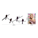 Iron key holder, 'Birds on Winter Wood' - Unique Steel Bird Coat and Key Holder