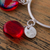 Dichroic art glass pendant necklace, 'Summer Sun' - Silver Pendant Necklace with Crimson Dichroic Glass (image 2c) thumbail