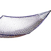 Cotton hammock, 'Ocean Waves' (single)