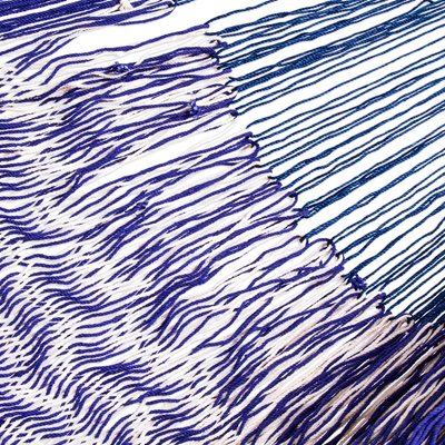 Cotton hammock, 'Ocean Waves' (single) - Artisan Crafted Hammock (Single)