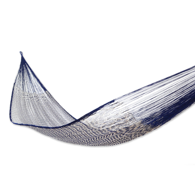 Handcrafted Cotton Striped Rope Hammock from Mexico (Double)