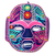 Ceramic mask, 'Carnival Olmeca' - Handmade Mexican Folk Art Ceramic Wall Mask