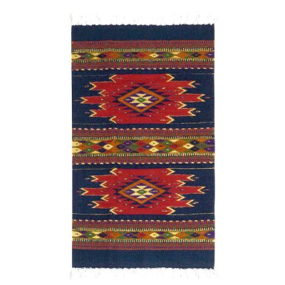 Zapotec wool rug, 'Spirit of the Scarlet Sun' (2x3.5) - Handmade Mexican Zapotec Wool Area Rug (2x3.5)