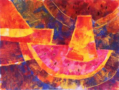 'Slices' - Slice of Life Mexico Original Signed Painting