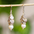 Cultured pearl waterfall earrings, 'Popocateptl Moon' - Sterling Silver and Pearl Waterfall Earrings from Mexico thumbail