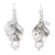 Cultured pearl waterfall earrings, 'Popocateptl Moon' - Sterling Silver and Pearl Waterfall Earrings from Mexico (image 2a) thumbail