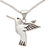 Sterling silver pendant necklace, 'Hummingbird Secrets' - Hand Made Fine Silver Bird Necklace from Mexico (image 2a) thumbail