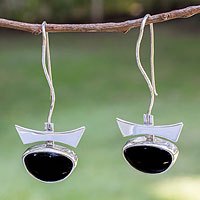 Obsidian drop earrings, 'Mystical Midnight'