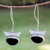 Obsidian drop earrings, 'Mystical Midnight' - Obsidian drop earrings (image 2) thumbail