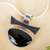 Obsidian pendant necklace, 'Mystical Midnight' - Unique Modern Fine Silver Obsidian Necklace (image 2) thumbail