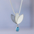 Blue topaz flower necklace, 'Mixtec Tulip' - Artisan Crafted Floral Fine Silver Blue Topaz Necklace thumbail