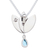 Blue topaz flower necklace, 'Mixtec Tulip' - Artisan Crafted Floral Fine Silver Blue Topaz Necklace (image 2c) thumbail