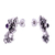 Amethyst button earrings, 'Mischief' - Mexican Modern Fine Silver Amethyst Earrings (image 2c) thumbail