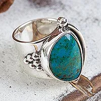 Chrysocolla cocktail ring, 'Taxco Mystique'