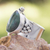 Chrysocolla cocktail ring, 'Taxco Mystique' - Hand Made Taxco Fine Silver Chrysocolla Cocktail Ring (image 2b) thumbail