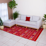 Zapotec wool rug, 'Scarlet Paths' (6.5x10) - Zapotec wool rug (6.5x10)