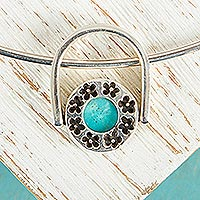 Turquoise jewelry set, 'Taxco Blooms' - Turquoise jewelry set