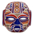Ceramic mask, 'Golden Olmec Lord' - Collectible Mexican Ceramic Mask with Yellow Birds thumbail