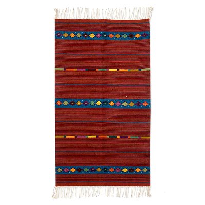 Zapotec wool rug, 'Life's Roads' (2.5x5) - Hand Crafted Mexican Zapotec Wool Area Rug (2.5x5)