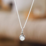 Cultured pearl pendant necklace, 'Taxco Royalty' - Peace and Calm Fine Silver and Pearl Necklace