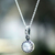 Cultured pearl pendant necklace, 'Taxco Royalty' - Peace and Calm Fine Silver and Pearl Necklace thumbail