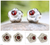 Garnet flower earrings, 'Aztec Daisy' - Artisan Crafted Floral Fine Silver and Garnet Earrings (image 2) thumbail