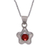 Garnet flower necklace, 'Aztec Daisy' - Garnet flower necklace thumbail