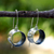 Silver dangle earrings, 'Urban Moon' - Handmade Modern Fine Silver Dangle Earrings (image 2) thumbail