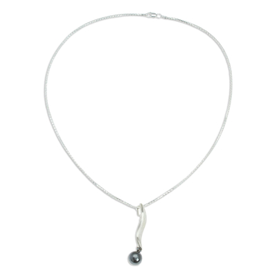 Collar colgante de plata - Collar con colgante de plata Taxco abstracto moderno