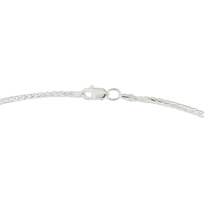 Silberne Halskette mit Anhänger - Moderne abstrakte Taxco-Silberanhänger-Halskette